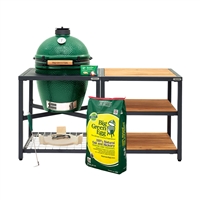 Big Green Egg Large Charcoal Kamado Package with Modular Nest & Expansion Frame