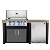 BBQ Authority 71" Outdoor Kitchen Island Refrigerator Bundle with Napoleon Prestige PRO 500 Built-In Grill