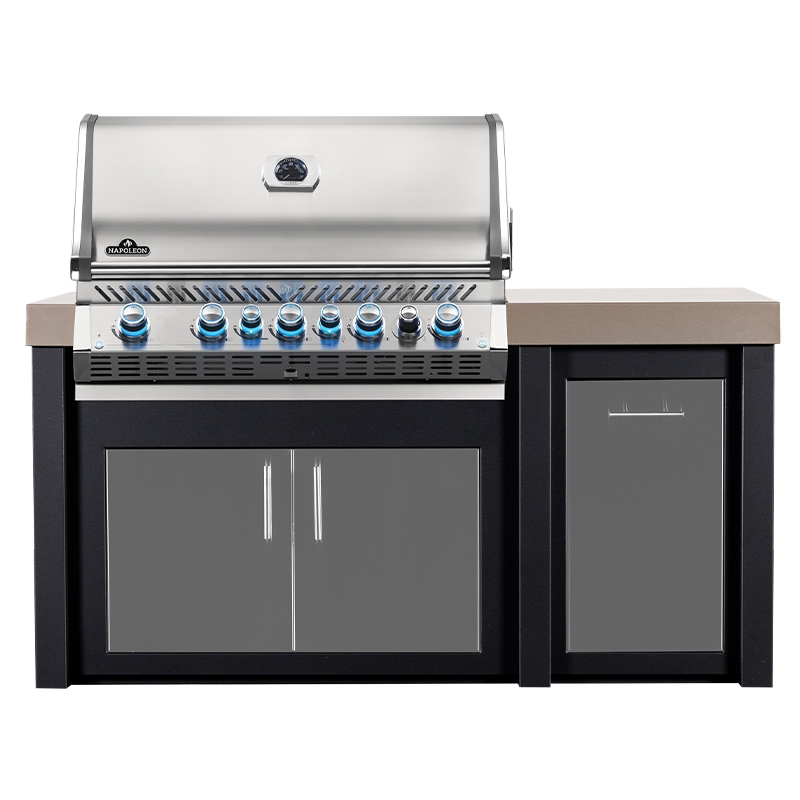 BBQ Authority 71" Outdoor Kitchen Island Bundle with Napoleon Prestige PRO  665 Built-In Gas Grill