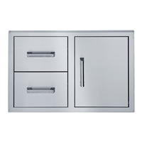 Broilmaster 34" Stainless Steel Single Door with Double Drawer - 34"w x 22"h