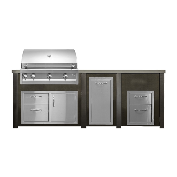 Artisan 8ft Outdoor Kitchen Island w/ Double Drawers and 36" Professional Grill (ARTP-36), by Haven Outdoor