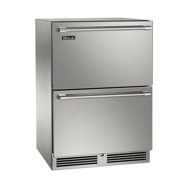 Perlick 24" C-Series Outdoor Refrigerator Drawers, Panel Ready (Shown in Stainless Steel)