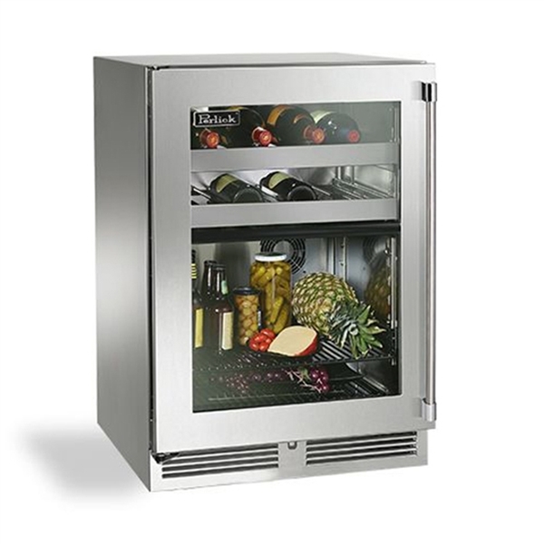 Perlick 24" Outdoor Signature Series Dual Zone Refrig/Wine Reserve - Solid Door