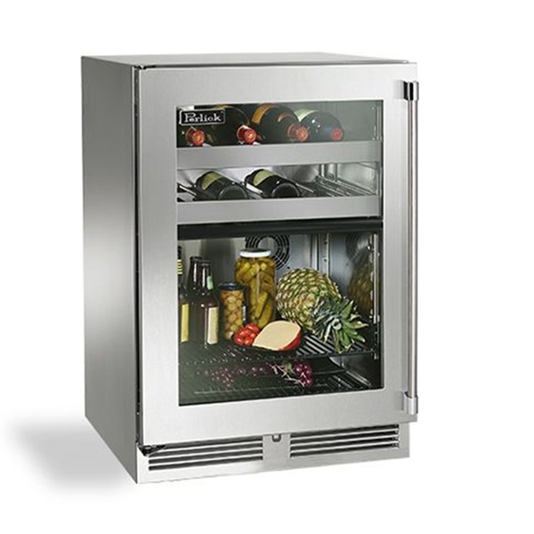 Perlick 24" Outdoor Signature Series Dual Zone Refrig/Wine Reserve - Glass Door