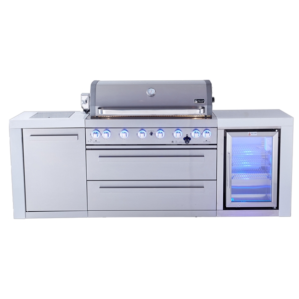 Mont Alpi 805 Deluxe Island with Fridge Cabinet, Infrared Side Burner