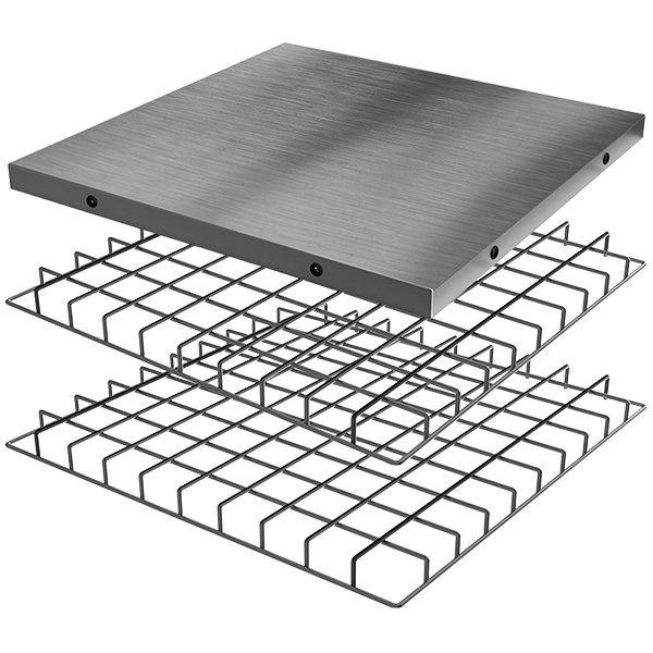 Big Green Egg Modular Frame Insert Package - 1 Solid Stainless Steel & 2 Stainless Steel Grids