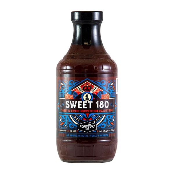 Plowboys Sweet 180 BBQ Sauce - 21 oz.