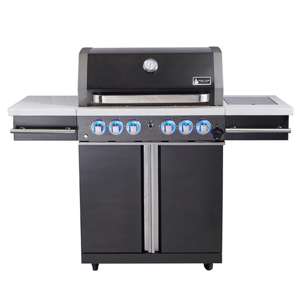 Mont Alpi Supreme 4 Burner Cart Grill in Black