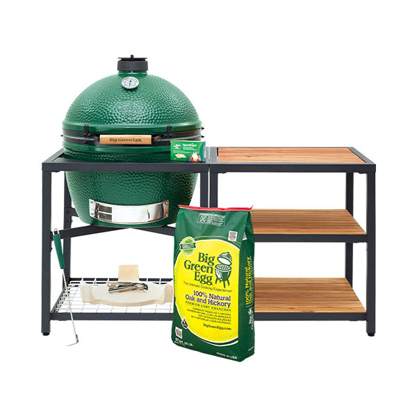 Big Green Egg XLarge Charcoal Kamado Package with Modular Nest & Expansion Frame