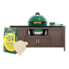 Big Green Egg XLarge Charcoal Kamado Package with 72" Modern Farmhouse-Style Table