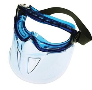 Goggle Face Shield Combo Clear w/Blue Frame