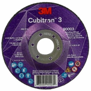 3M Cubitron 3:  4.5" & 5" Depressed Center Grinding Wheels