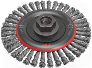 JAZ  4" x 5/8"-11 Knotted Wire Stringer Bead Wheel - Made in Spain