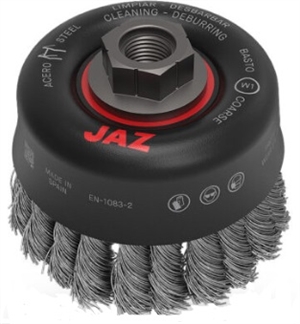 JAZ  2-3/4" x 5/8"-11 Knotted Wire Cup Brush - Made in Spain
