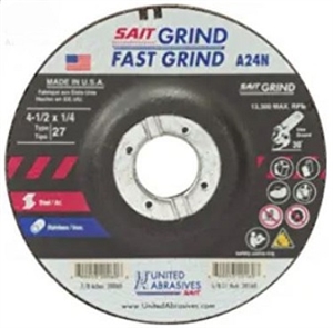 SAIT 4.5" & 5" Depressed Center Grinding Wheels - Made in USA