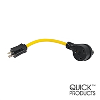Quick Products QP-15M30F012 RV Adapter Cord - 15A Male to 30A Female, 12"