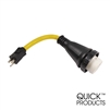 Quick Products QP-15M50T012 Twist Lock Adapter Cord - 15A Male to 50A Twist Lock, 12"