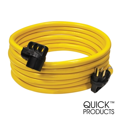 Quick Products QP-50-30FH 50 Amp RV Cord - Grip Handle Plug, 30'