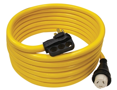 Quick Products QP-50-50TH 50 Amp RV Cord - Grip Handle Plug and Twist Lock, 50'