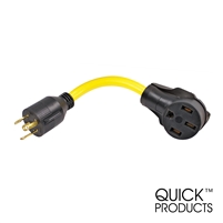 Quick Products QP-G30A350F012 Generator Adapter Cord - 30A Generator 3-Pin to 50A Female, 12"