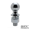 Quick Products QP-HB3004S 1-7/8" Chrome Hitch Ball - 1" Diameter x 2-1/8" Long Shank - 2,000 lbs.