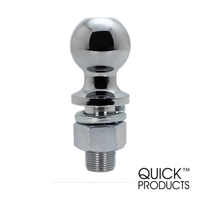 Quick Products QP-HB3004S 1-7/8" Chrome Hitch Ball - 1" Diameter x 2-1/8" Long Shank - 2,000 lbs.