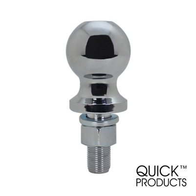 Quick Products QP-HB3007 2" Chrome Hitch Ball - 3/4" Diameter x 2" Long Shank - 3,500 lbs.