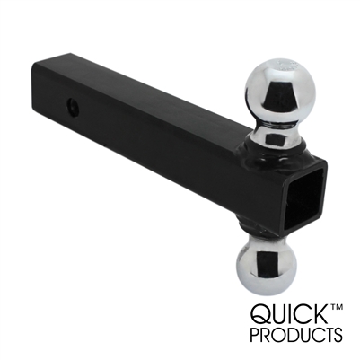 Quick Products QP-HS1820 Class III Trailer Ball Mount with Double Welded Hitch Balls - 5000 lbs. (1-7/8" and 2" Ball Size)