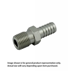 Hose Stem SS .375 MPT .5 Barb