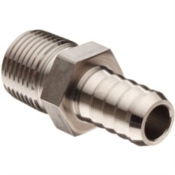 SS Adapter 3/8" Barb 1/2" MPT