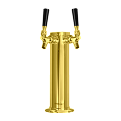 Tower Column 2 Tap Brass