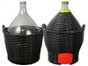 Demijohn with spigot 25 liter plastic basket