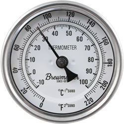 Thermometer 3in dial 2in Probe .5in MPT