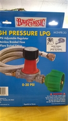 Bayou Classic Hi Pressure LPG Regulator 0-30 psi