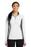 FBI Ladies Sport-Wick&#194;&#174; Stretch Contrast 1/2-Zip Pullover