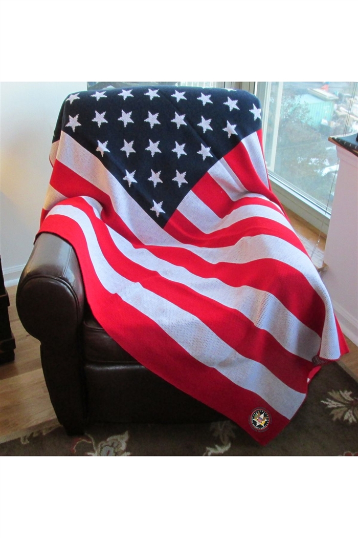 USMS American Flag Knit Throw