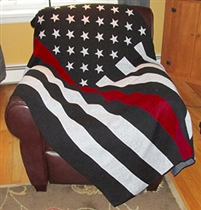 Red Line Flag Knit Throw