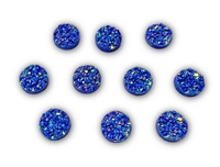 Badge Reel Button Cover- Blue Druzy (Pack of 10)