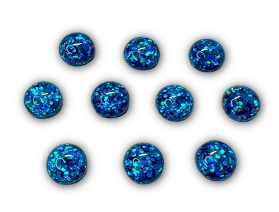 Badge Reel Button Cover- Blue Glitter (Pack of 10)