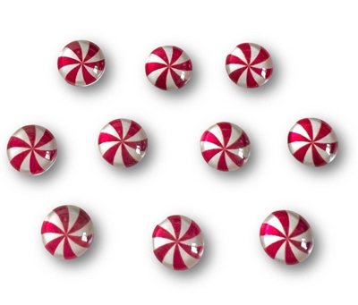 Badge Reel Button Cover-Candy Cane (Pack of 10)