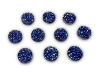 Badge Reel Button Cover- Dark Blue Druzy (Pack of 10)