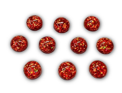 Badge Reel Button Cover-Orange Glitter (Pack of 10)