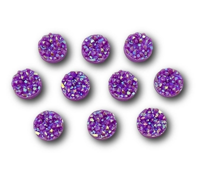 Badge Reel Button Cover-Purple Druzy (Pack of 10)