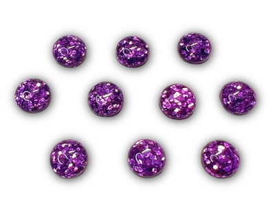 Badge Reel Button Cover-Purple Glitter (Pack of 10)