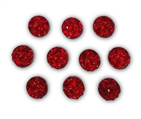 Badge Reel Button Cover- Red Druzy (Pack of 10)