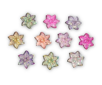 Badge Reel Button Cover-Star Flowers (Pack of 10)