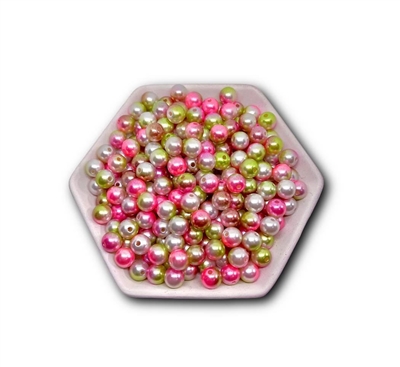 Watermelon Ombre 10MM Badge Reel Beads (Pack of 10)