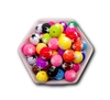 Multi Color with Star 20MM Bubblegum Beads (Pack of 3)