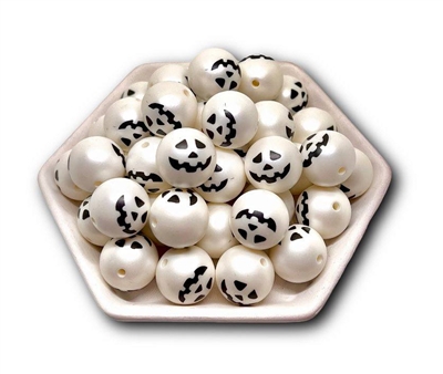 White Pumpkin 20MM Bubblegum Beads (Pack of 3)