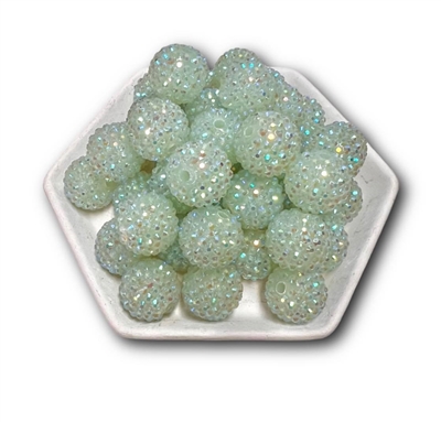 Glow in the Dark  Rhinestone 20MM Bubblegum Beads (Pack of 3)